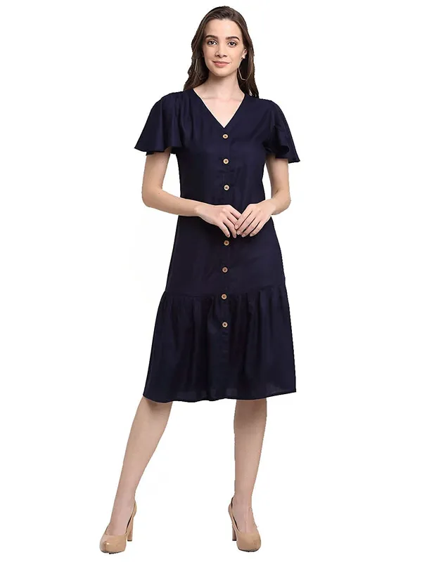 Navy_Rayon_Solid_Dresses