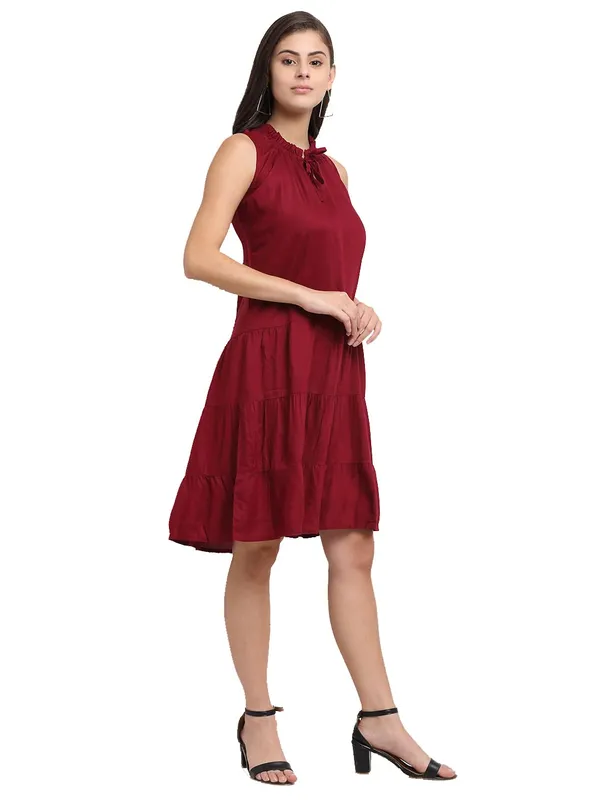 Maroon_Rayon_Solid_Dresses