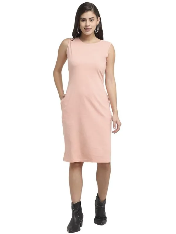 White_Solid_Pure_Cotton_A-Line_Midi_Dress