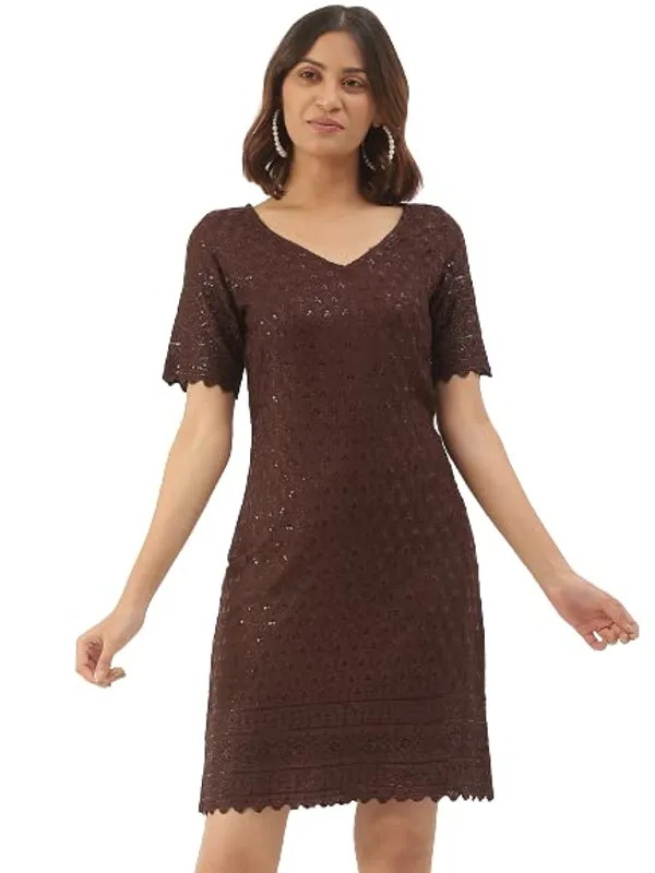 Brown_Rayon_Sequinn_Dresses