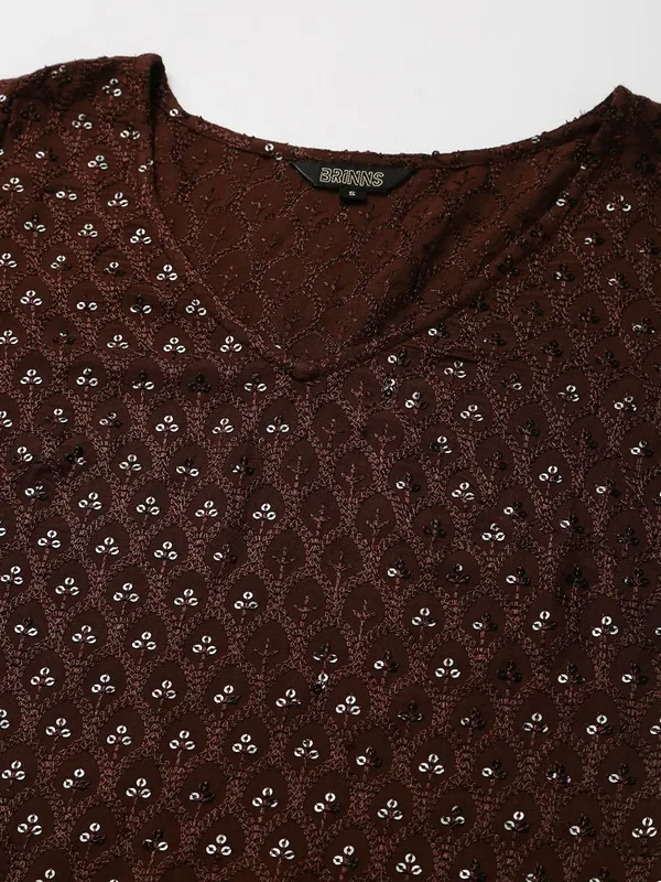 Brown_Rayon_Sequinn_Dresses