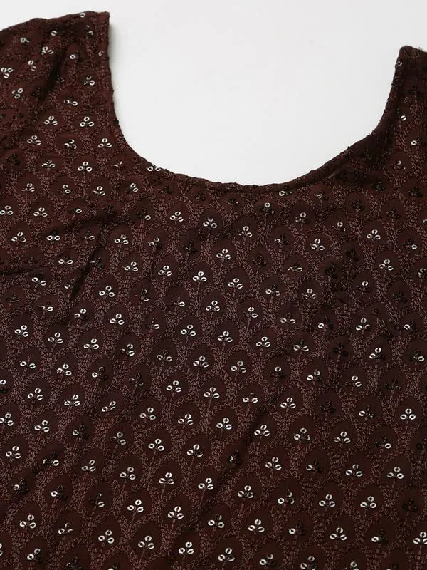 Brown_Rayon_Sequinn_Dresses