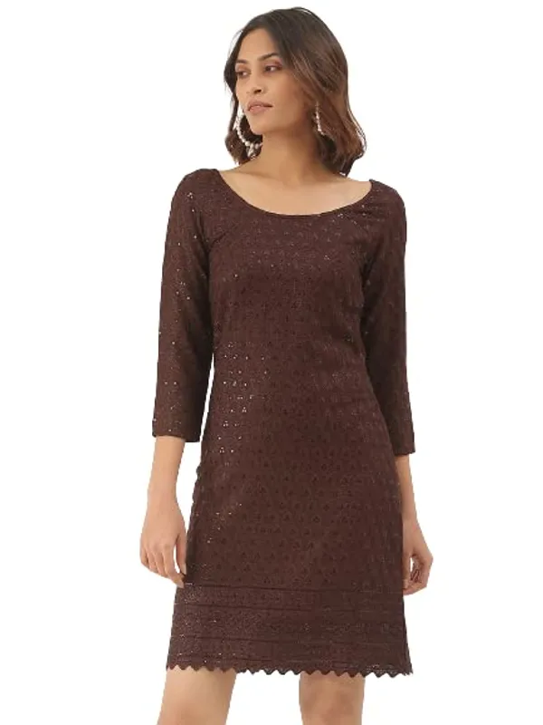 Brown_Rayon_Sequinn_Dresses