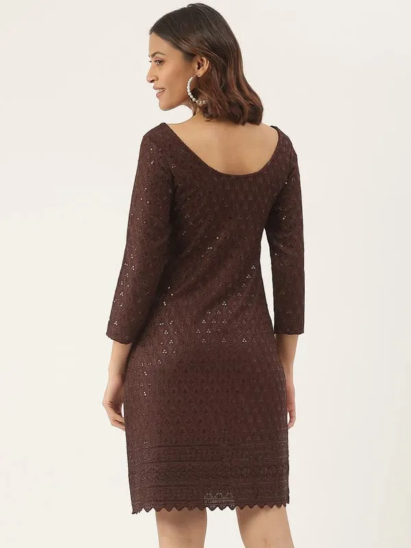 Brown_Rayon_Sequinn_Dresses