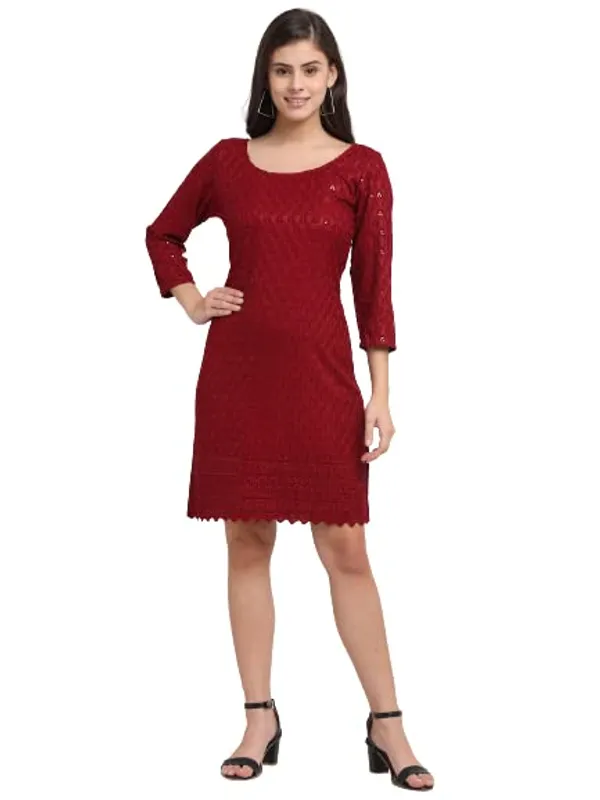 Maroon_Rayon_Sequinn_Dresses