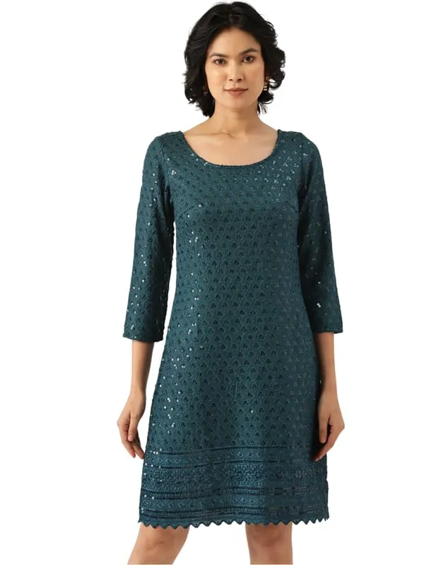 Teal_Rayon_Sequinn_Dresses
