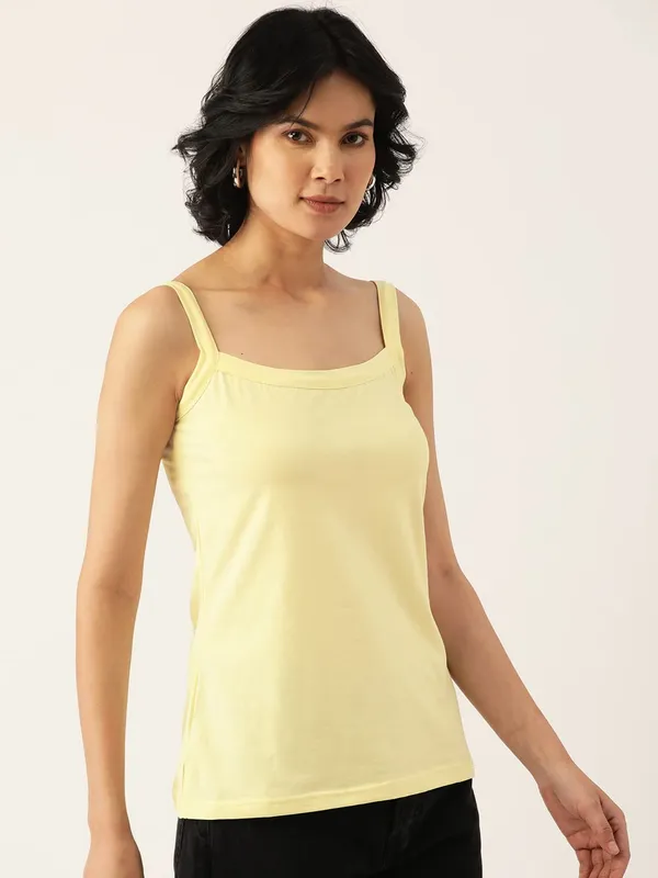 Cream_Cotton_Lycra_Camisoles