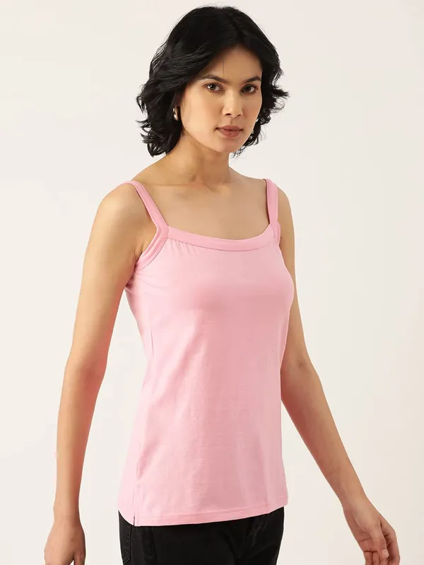 Pink_Cotton_Lycra_Camisoles