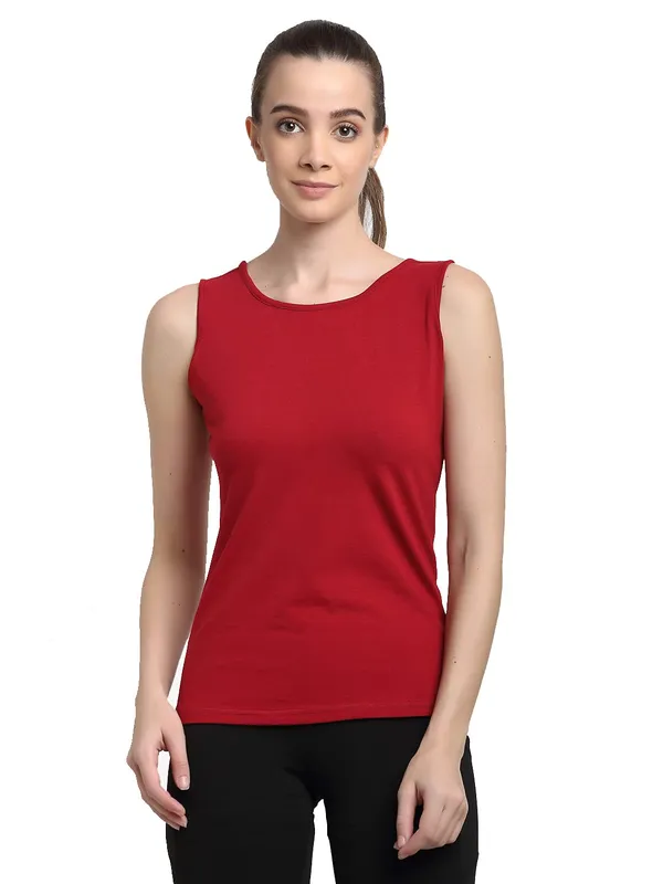 Maroon_Cotton_Lycra_Camisoles
