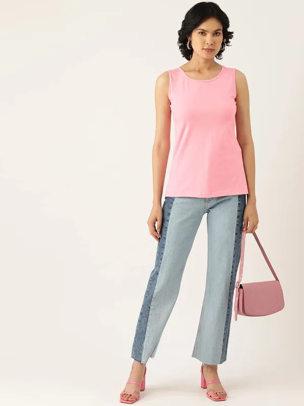 Pink_Cotton_Lycra_Camisoles