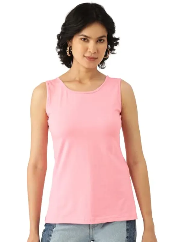 Pink_Cotton_Lycra_Camisoles