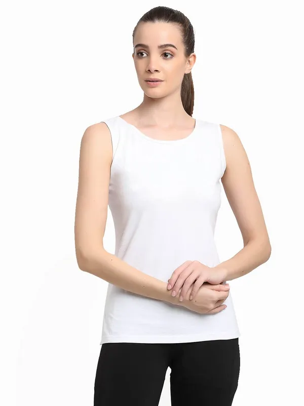 White_Cotton_Lycra_Camisoles