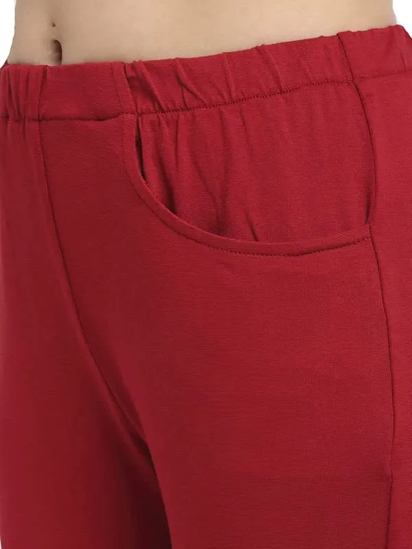 Maroon_Cotton_Lycra_Leggings
