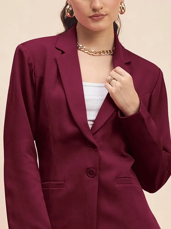 Burgundy_Polyester_Lycra_Blazers
