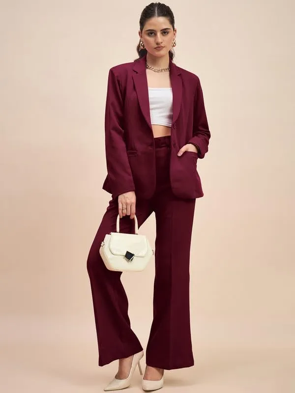 Burgundy_Polyester_Lycra_Blazers