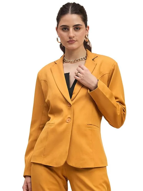 Mustard_Polyester_Lycra_Blazers