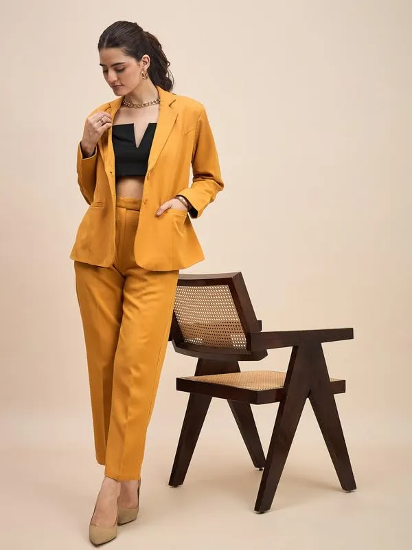 Mustard_Polyester_Lycra_Blazers