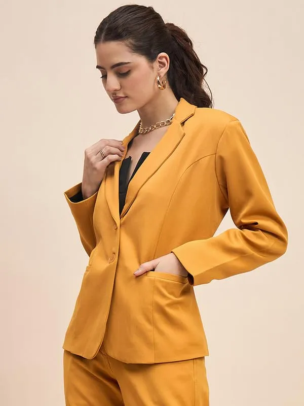 Mustard_Polyester_Lycra_Blazers