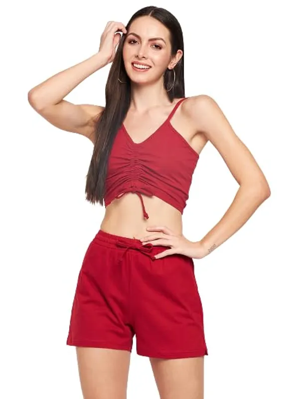 Maroon_Cotton_Lycra_Co-Ords