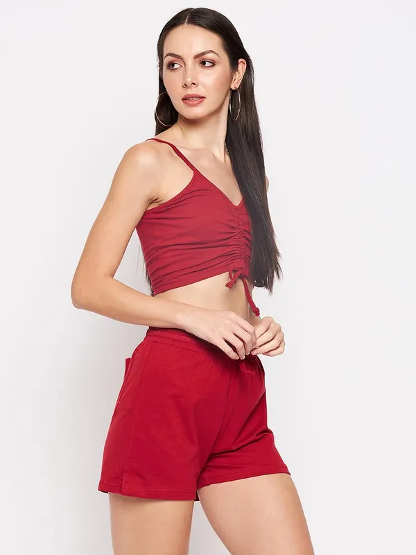 Maroon_Cotton_Lycra_Co-Ords