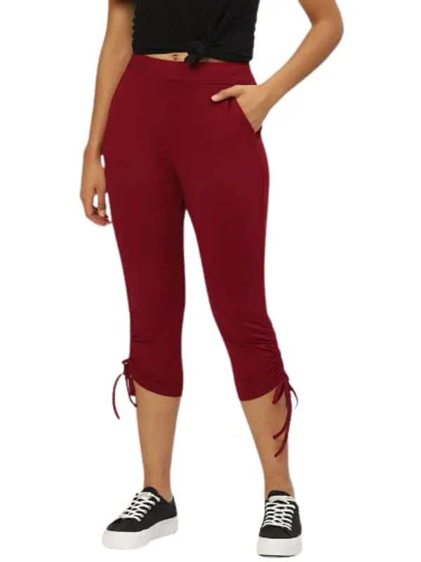 Maroon_Cotton_Loop_Teri_Capris