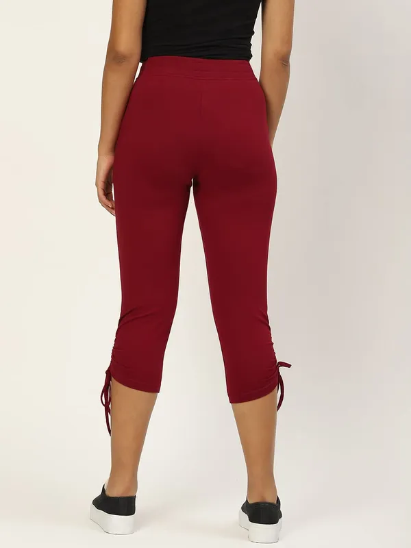 Maroon_Cotton_Loop_Teri_Capris