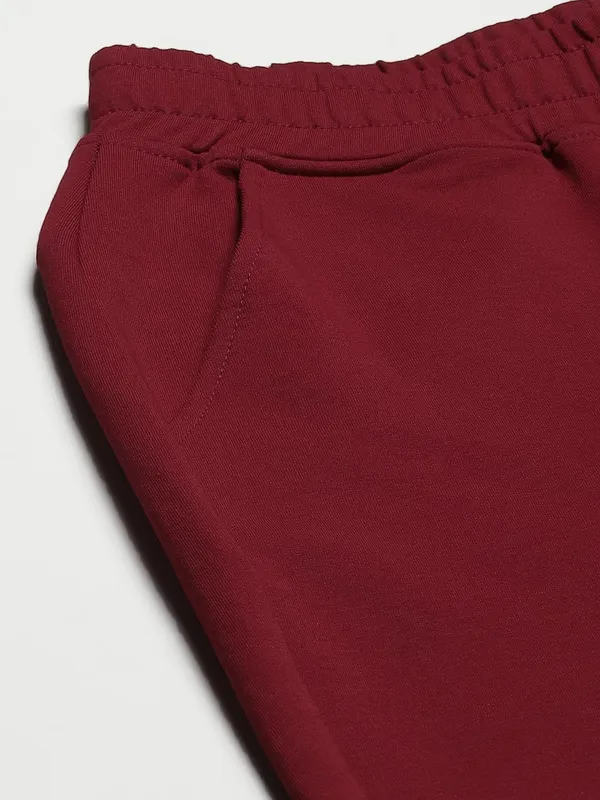 Maroon_Cotton_Loop_Teri_Capris