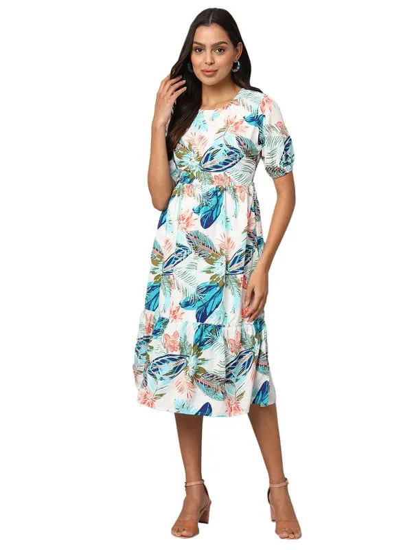 Multi_Print_Polyester_Print_Dresses
