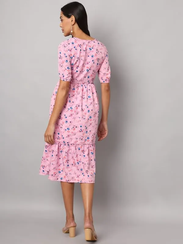 Polka_Dot_Print_Puff_Sleeve_Fit_&_Flare_Midi_Dress