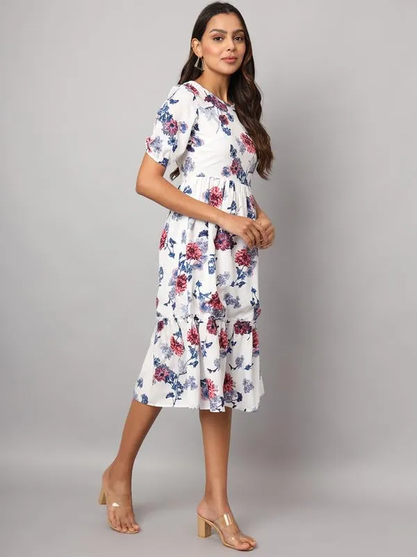 Polka_Dot_Print_Puff_Sleeve_Fit_&_Flare_Midi_Dress