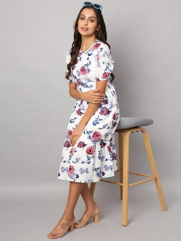 Polka_Dot_Print_Puff_Sleeve_Fit_&_Flare_Midi_Dress