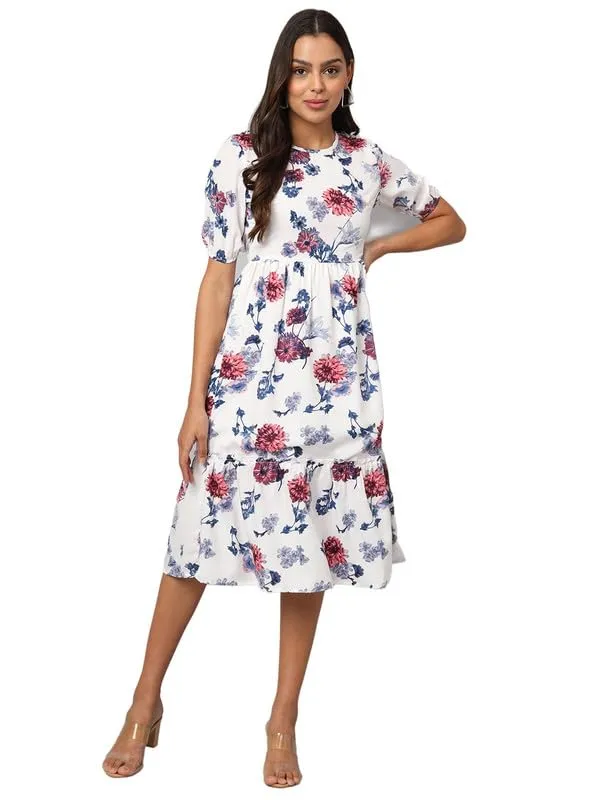 Polka_Dot_Print_Puff_Sleeve_Fit_&_Flare_Midi_Dress