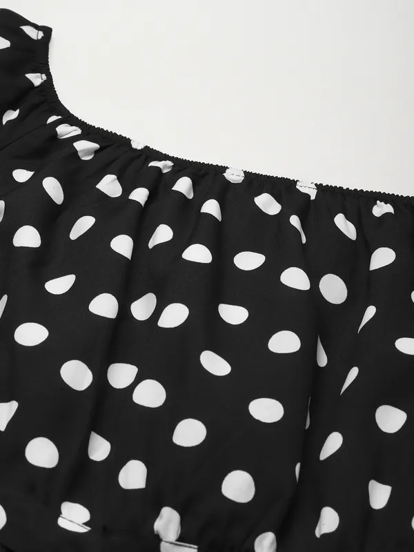 White_&_Black_Floral_Print_A-Line_Midi_Dress