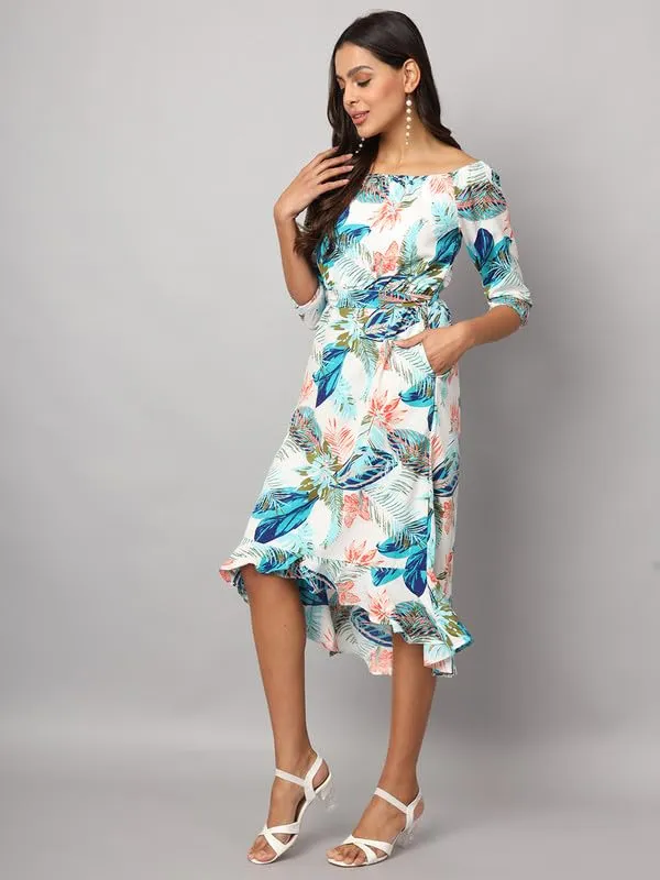 Multi_Print_Polyester_Print_Dresses