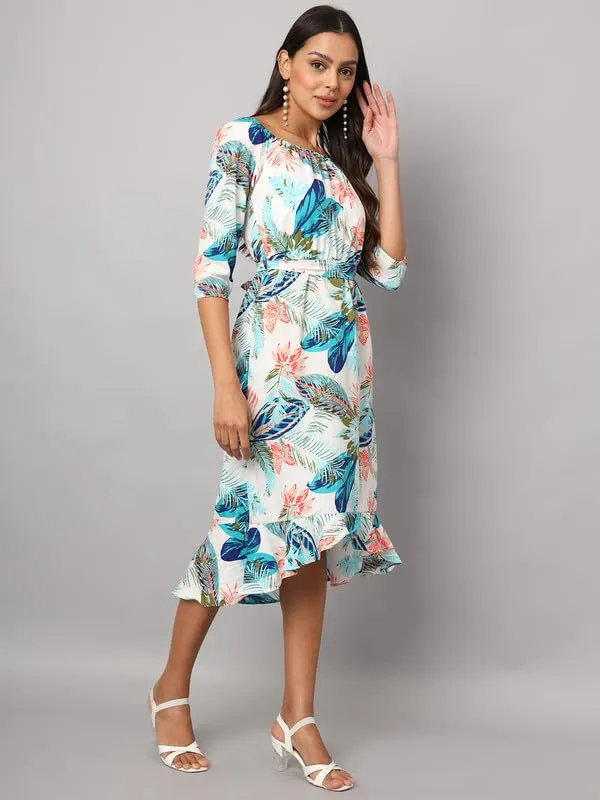 Multi_Print_Polyester_Print_Dresses
