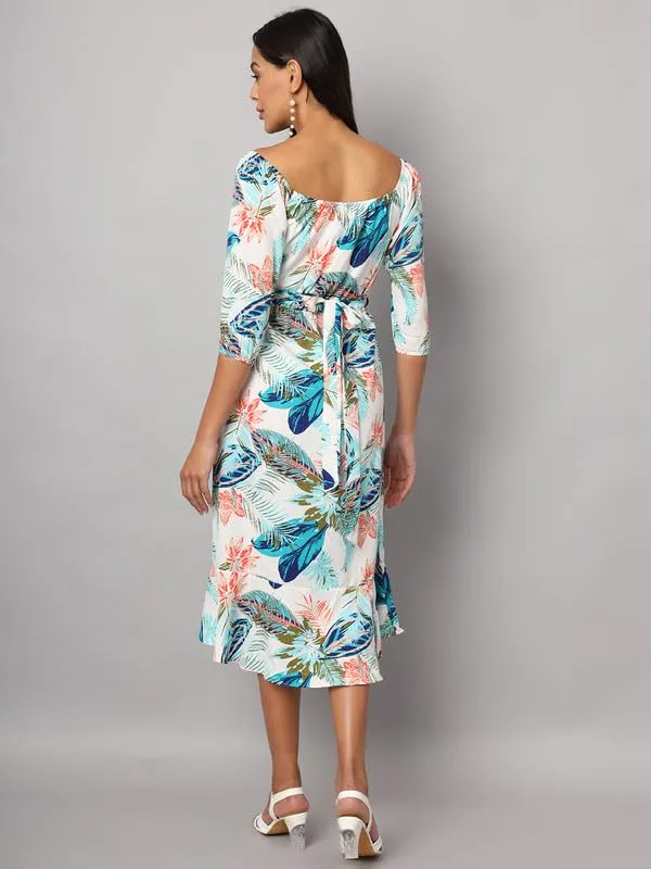 Multi_Print_Polyester_Print_Dresses