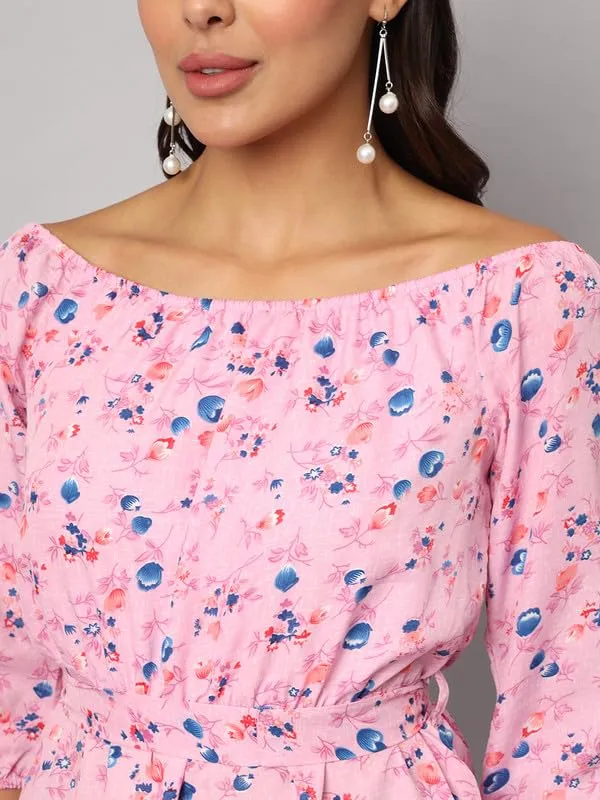 Multi_Print_Polyester_Print_Dresses