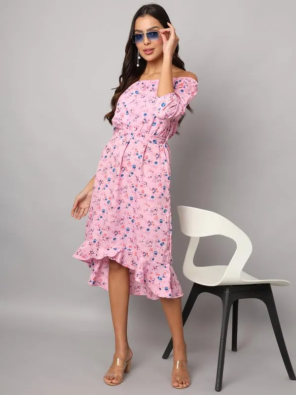 Multi_Print_Polyester_Print_Dresses