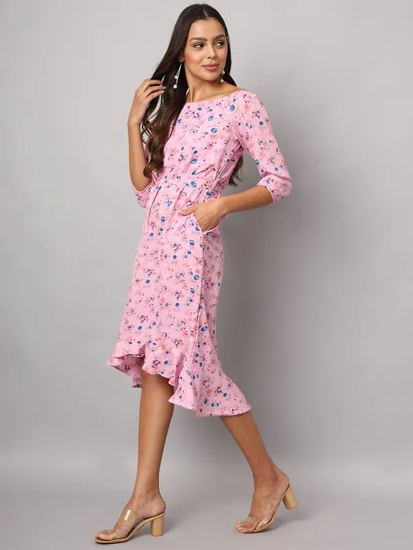 Multi_Print_Polyester_Print_Dresses