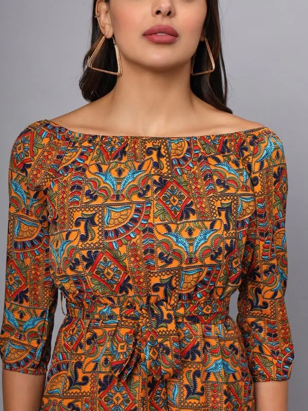 Multi_Print_Polyester_Print_Dresses