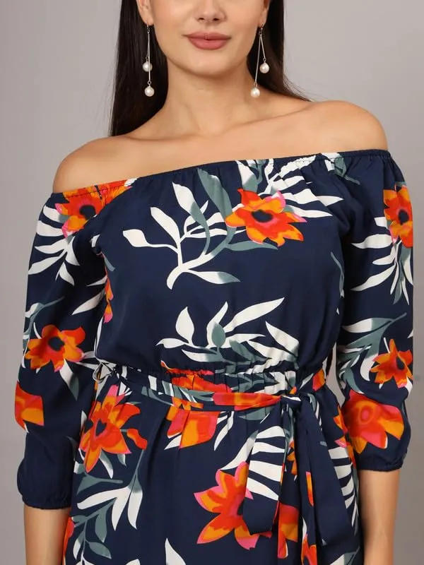 Multi_Print_Polyester_Print_Dresses