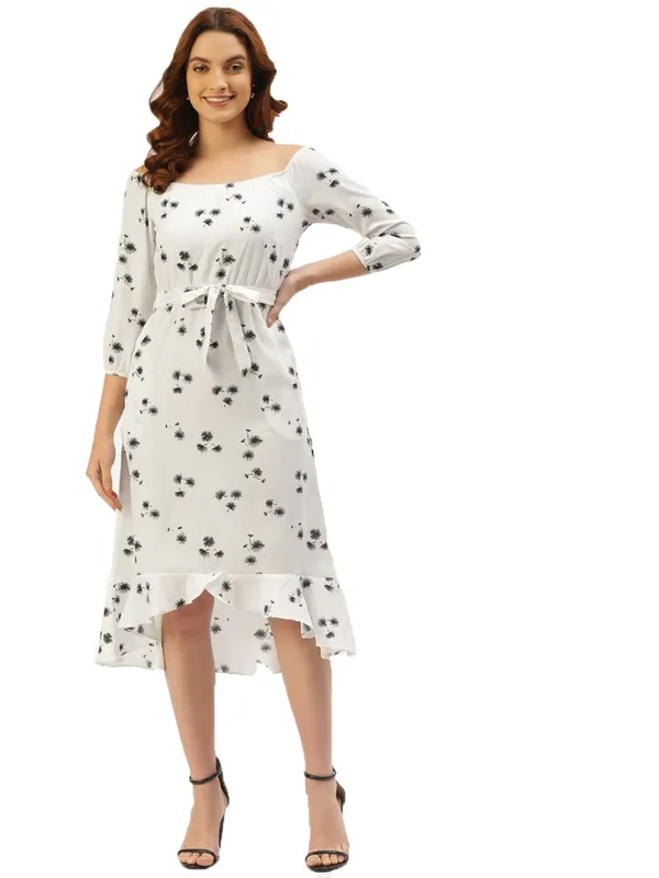 Whiteprint_Polyester_Print_Dresses