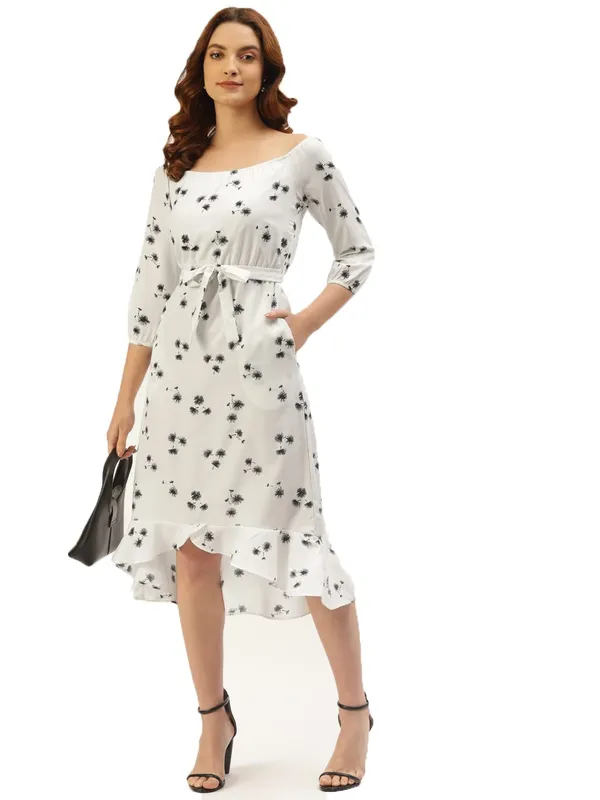 Whiteprint_Polyester_Print_Dresses