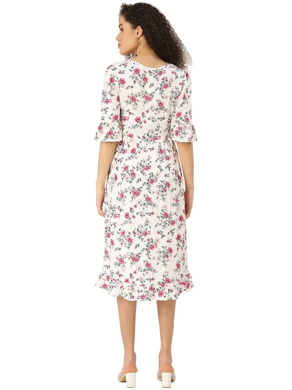 BRINNS_White_&_Pink_Floral_A-Line_Midi_Dress