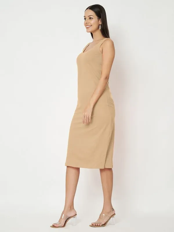 Beige_Cotton_Lycra_Dresses