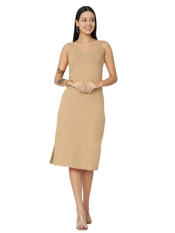 Beige_Cotton_Lycra_Dresses