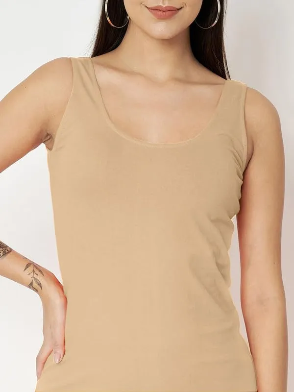 Beige_Cotton_Lycra_Dresses