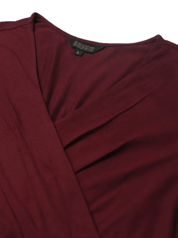 BRINNS_Burgundy_Solid_Color_Knitted_Midi_Dress