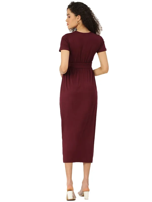 BRINNS_Burgundy_Solid_Color_Knitted_Midi_Dress