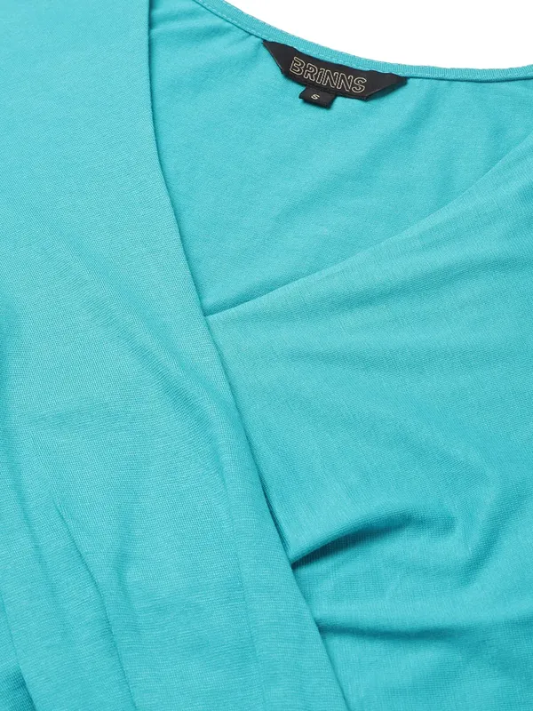 BRINNS_Turquoise_Blue_Solid_Color_Knitted_Midi_Dress
